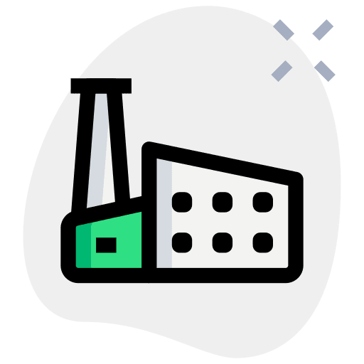 Factory plant manufacturing structure chimney icon
