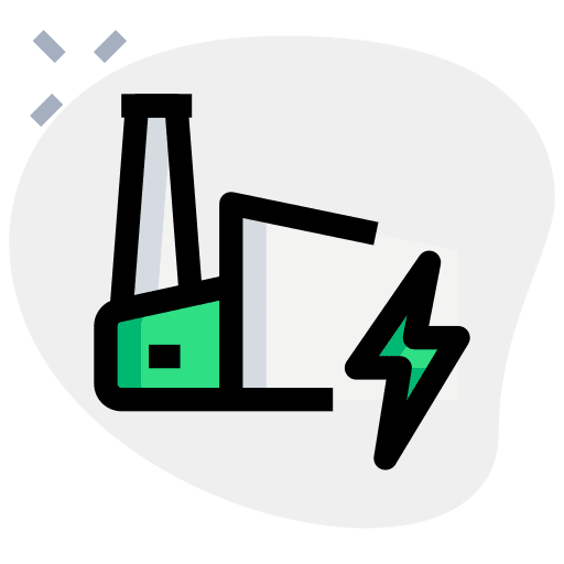 Power plant building structure industrial icon