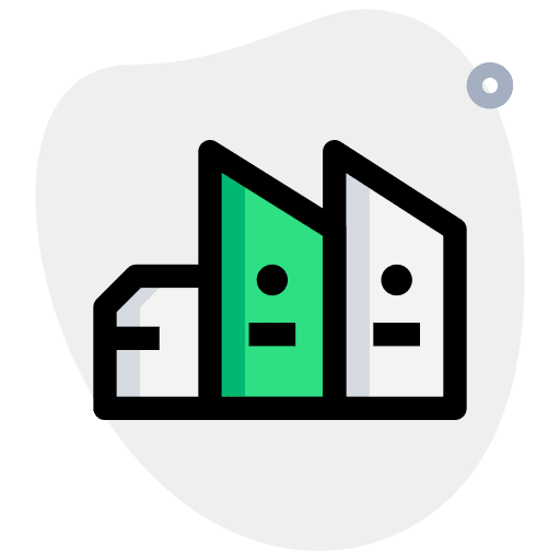 Warehouse product factory building icon