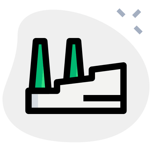 Manufacturer manufacturing industrial building icon