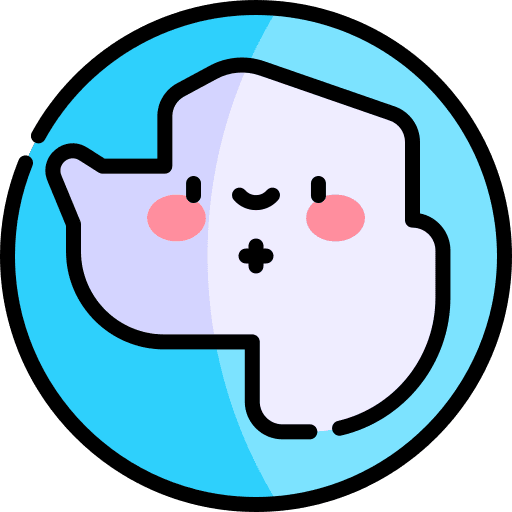 Antarctic geography earth maps and location icon