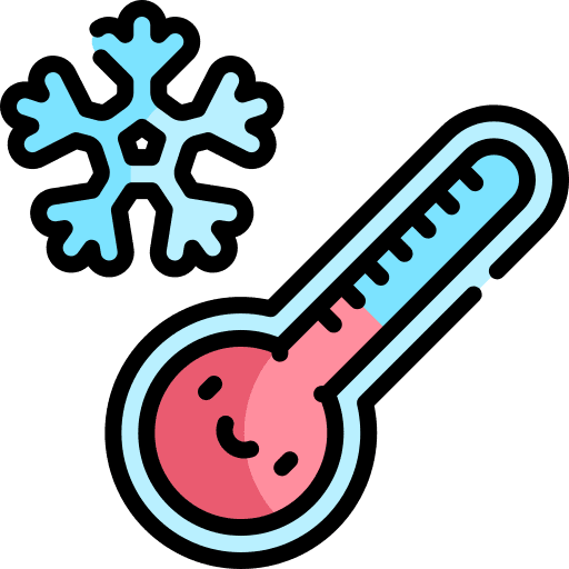 Thermometer freezing snow low temperature icon