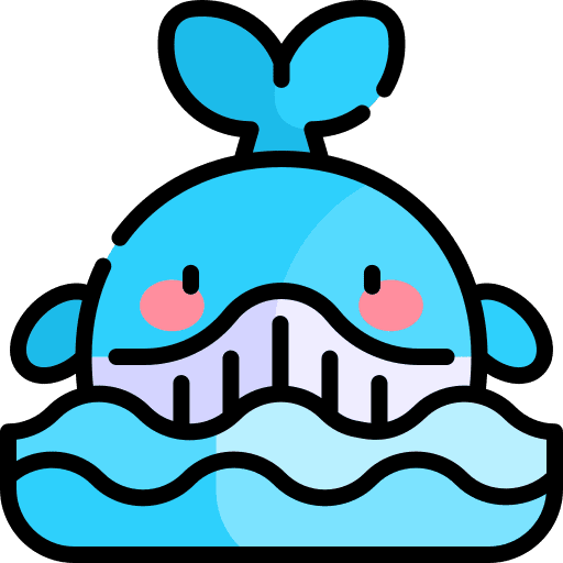 Whale ocean fish animals icon
