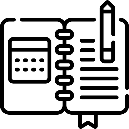 Planner time and date agenda planning icon