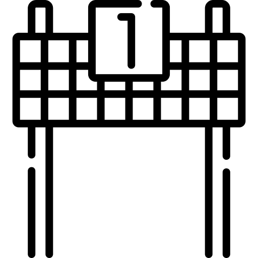 Finish line number one sports and competition winner icon