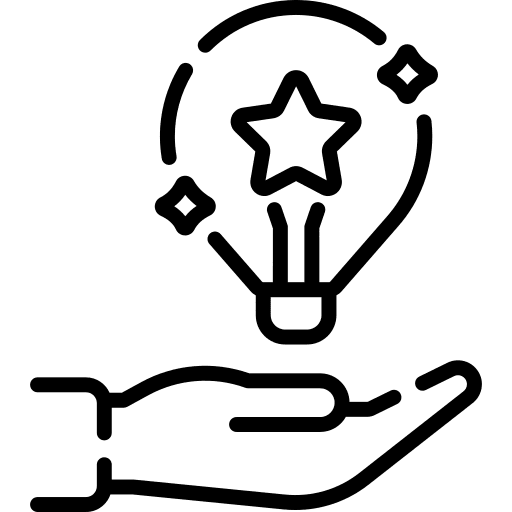 Idea hand star innovation icon