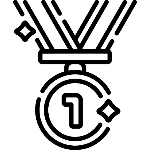 Medal award number one sports and competition icon