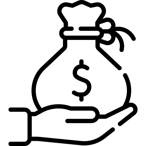 Profit currency cash hand icon