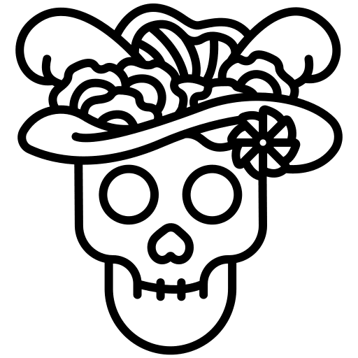 Catrina traditional hat crafts icon