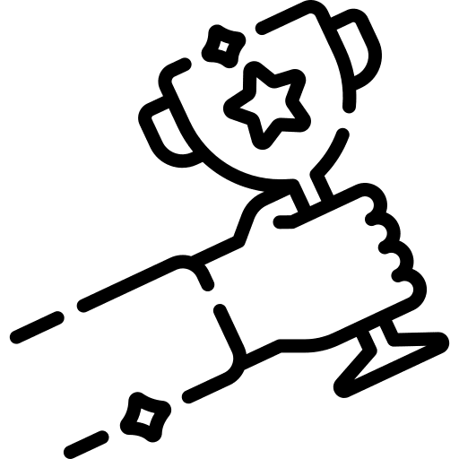 Trophy sports and competition award winner icon