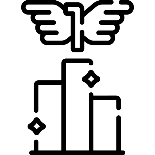 Winner sports and competition champion wings icon