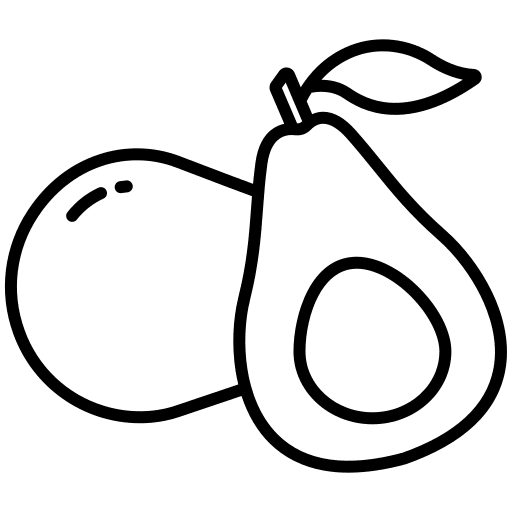 Avocado organic food and restaurant vegetarian icon