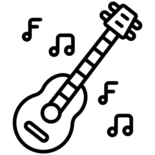 Guitar orchestra musical instrument party icon