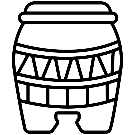 Huehuetl percussion instrument music and multimedia musical instrument icon