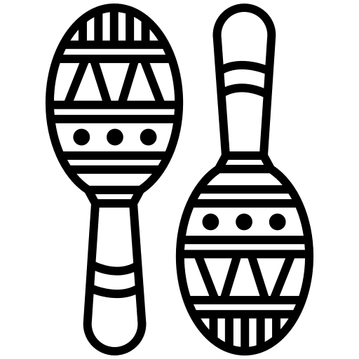 Maracas folklore shaker musical instrument icon