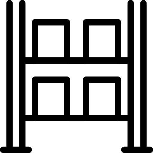 Boxes warehouse delivery shelves icon