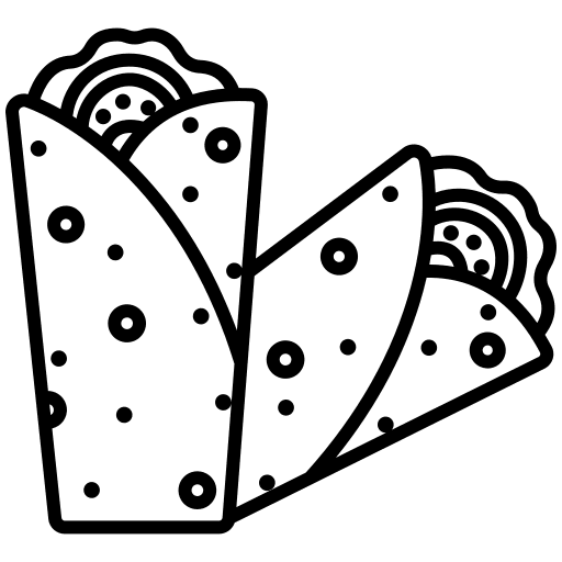 Burrito tortilla mexican food meat icon