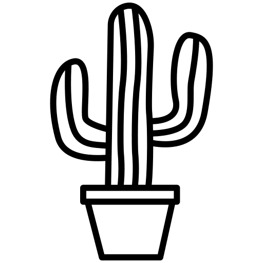 Cactus decorative plant pot nature icon