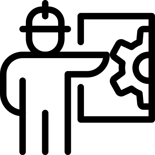 Engineering plan work briefing icon