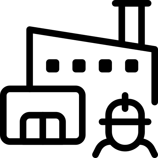 Worker storage transportation factory icon