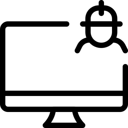 Desktop computer construction monitor desktop icon