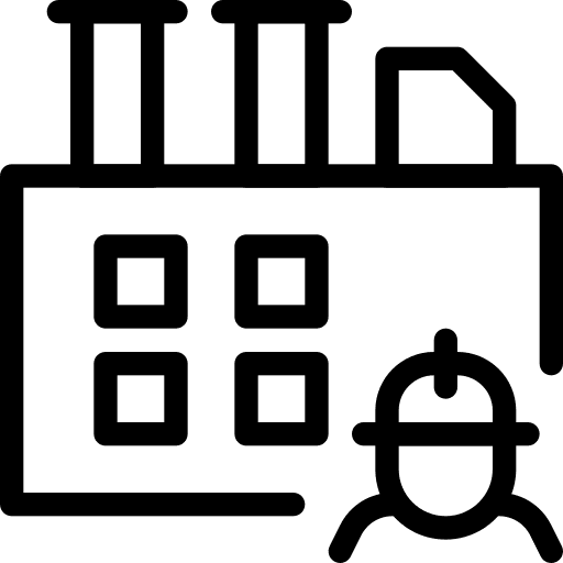 Employee industrial factory undertaking icon