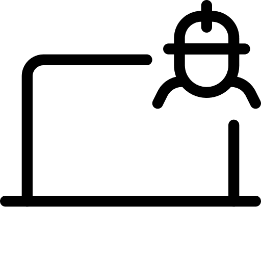 Worker electronics construction and tools technology icon