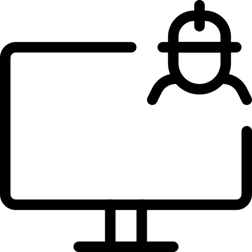 Worker television construction and tools tv icon