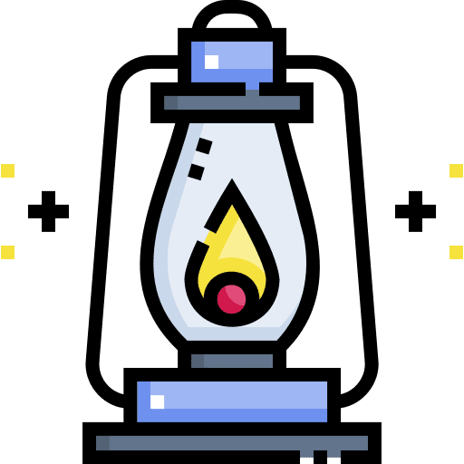 Lantern lamp flame candle icon