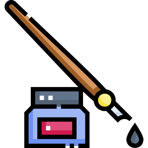 Ink fountain pen drop art and design icon