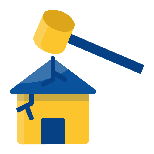 Destroy renovation real estate architecture and city icon