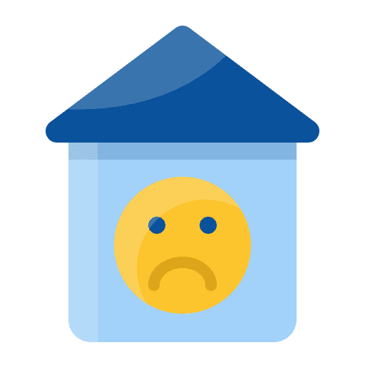 Sad sad architecture building icon