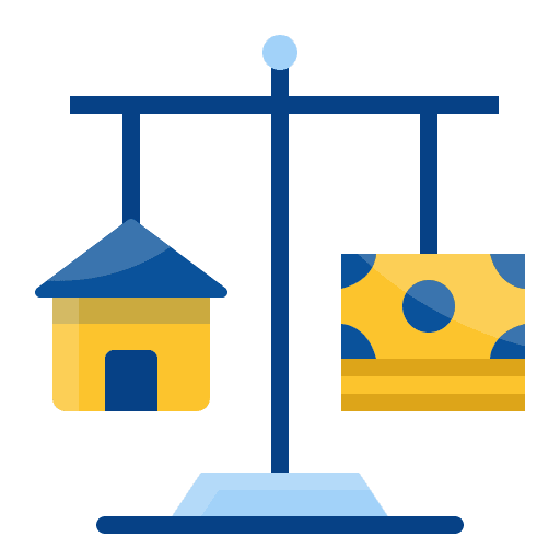Scale weight architecture value financial icon
