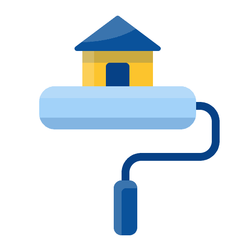 Renovation painted buildings property icon