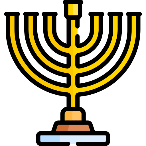 Menorah candles hanukkah traditional icon