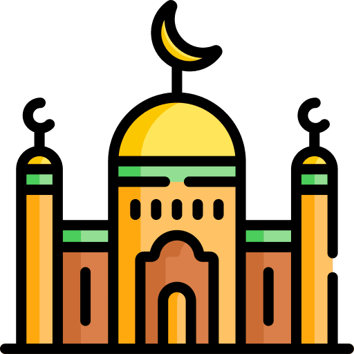 Mosque islamic architecture and city landmark icon