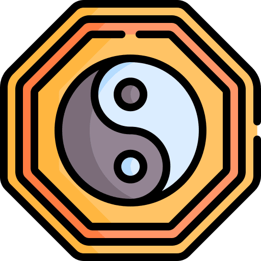 Yin yang balance philosophy cultures icon