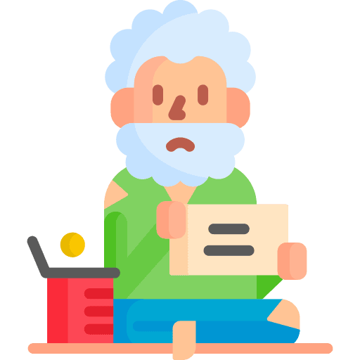 Beggar man people senior icon