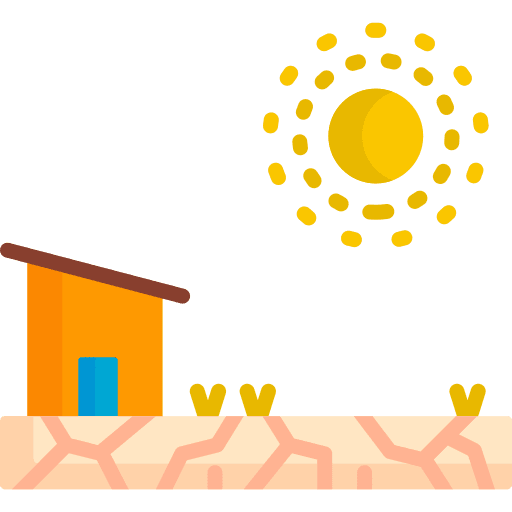 Drought desertification plants global warming icon