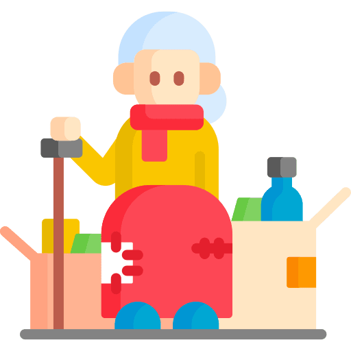 Old woman supermarket caucasian elderly icon