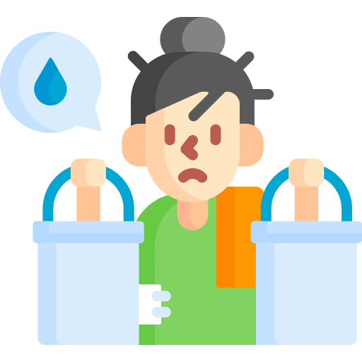 Water scarcity woman shortage poverty icon