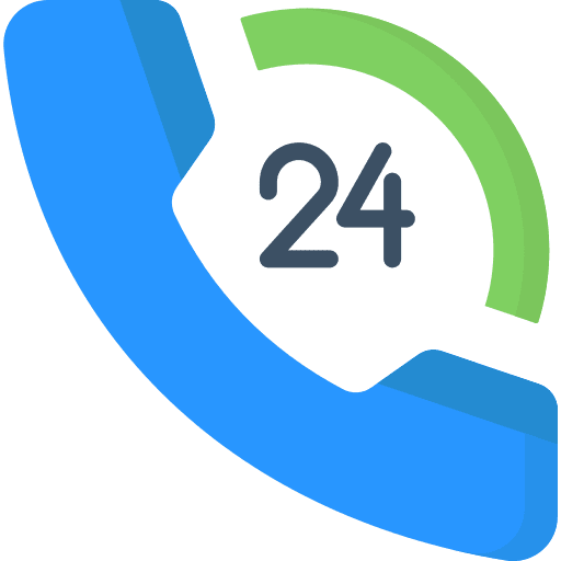 24 hours support communications service calling icon
