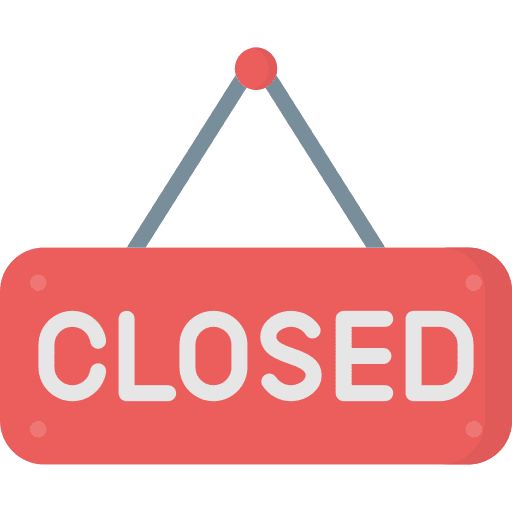 Closed sign door store hanging icon
