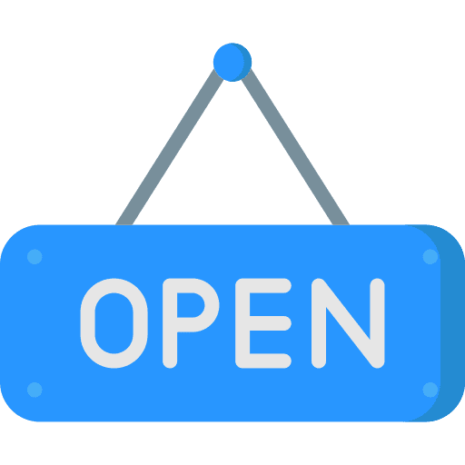 Open sign signaling door hanging icon