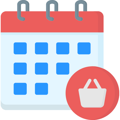Calendar daily calendar shopping bag time and date icon