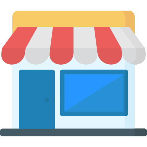 Store architecture and city store coffee shop icon