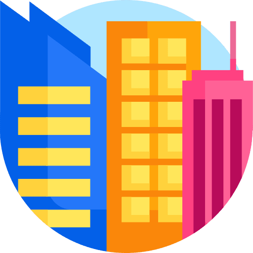 City buildings skyscrapers town icon