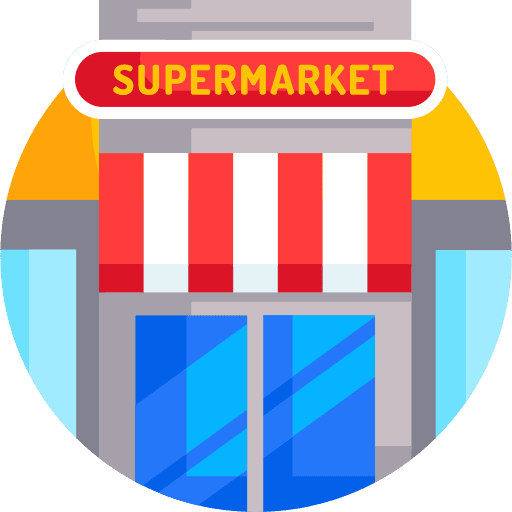 Supermarket shopping commerce store icon