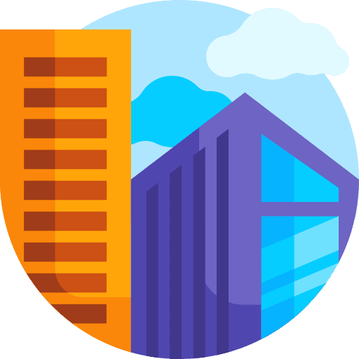 City condo skyscrapers town icon