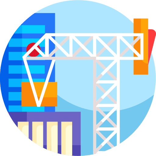 Construction lift construction and tools industry icon